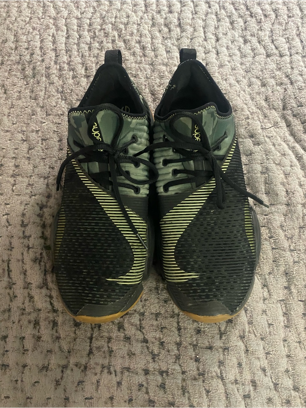 Nike Men's Black and Olive Green Superrep Training Sneakers